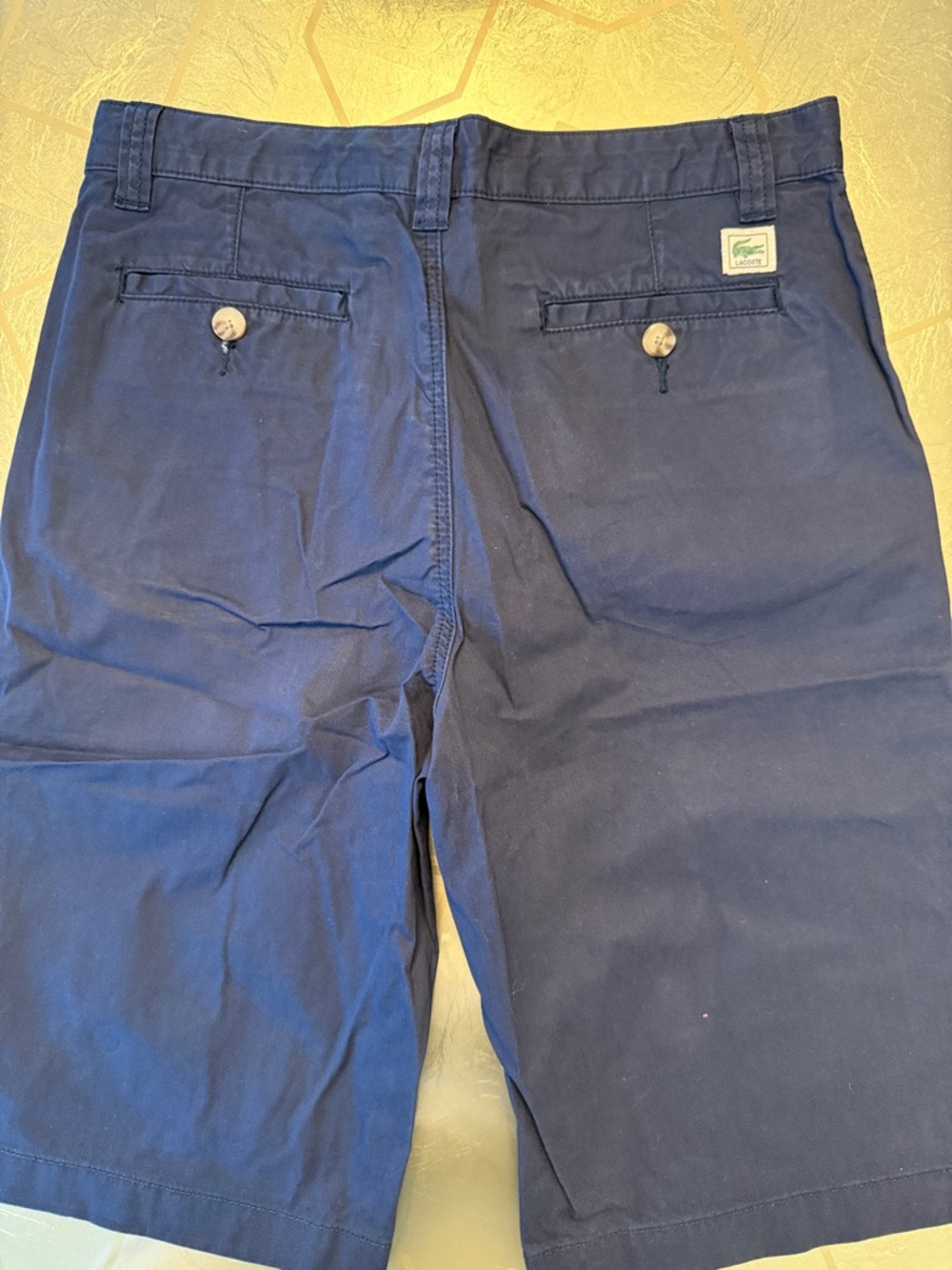 Lacoste Navy Blue Cotton Chino Shorts